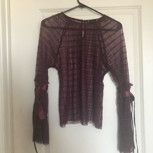 Coachella Belle sleeve mesh festival top L